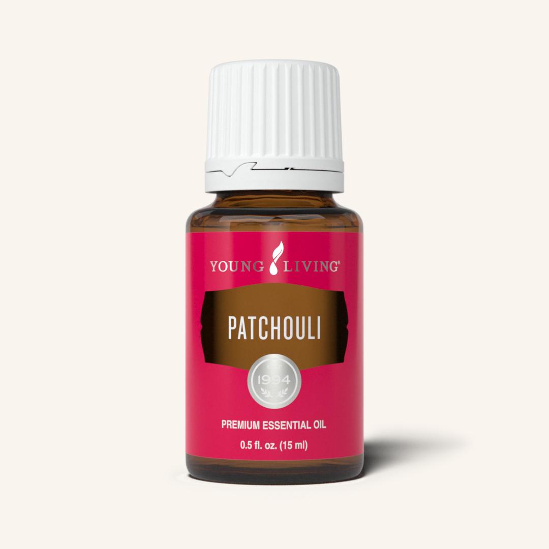 Young Living Patchouli etherische olie van Pogostemon cablin met een warm, aards en houtachtig aroma voor aromatherapie.