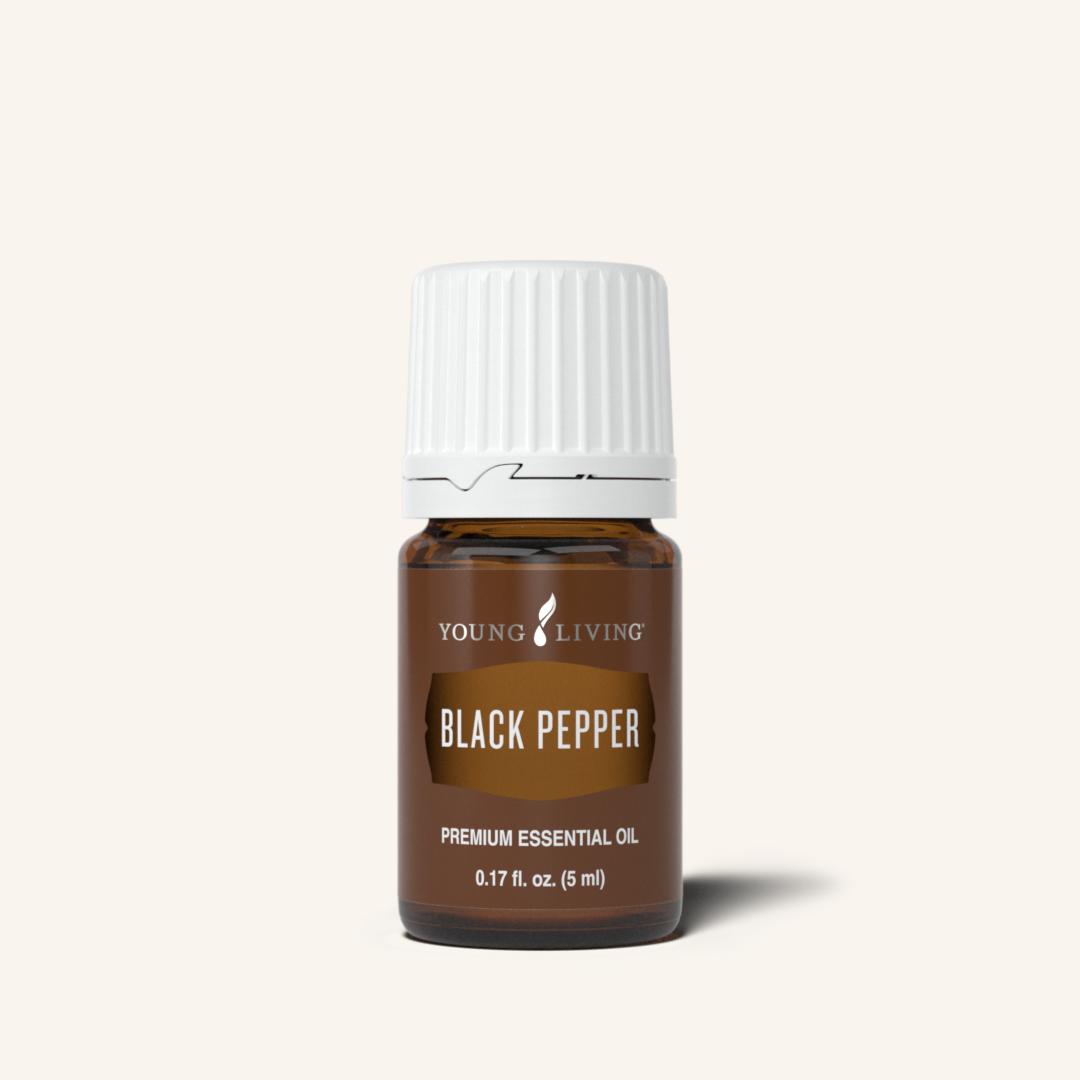 Young Living Black Pepper etherische olie, 100% pure essentiële olie van Piper nigrum met een warm, kruidig en licht pittig aroma.