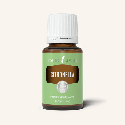 Young Living Citronella etherische olie, 100% pure essentiële olie van Cymbopogon nardus met een frisse, citrusachtige en licht kruidige geur.