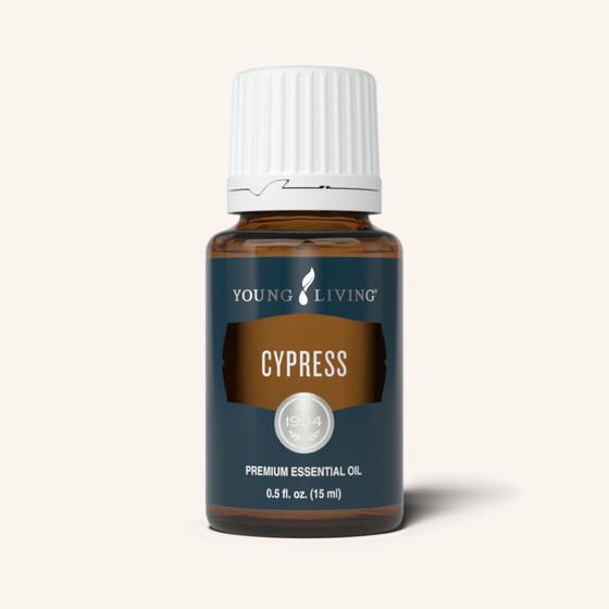 Young Living Cypress etherische olie, 100% pure essentiële olie van Cupressus sempervirens met een frisse, houtachtige en licht kruidige geur.