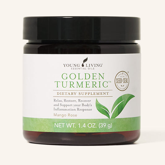 Young Living Golden Turmeric™ 39 gram met kurkumawortelextract, gember en premium etherische oliën.