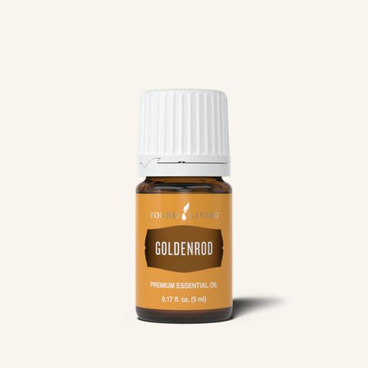 Young Living Goldenrod etherische olie, 100% pure essentiële olie van Solidago canadensis met een warm, kruidig en licht bloemig aroma.