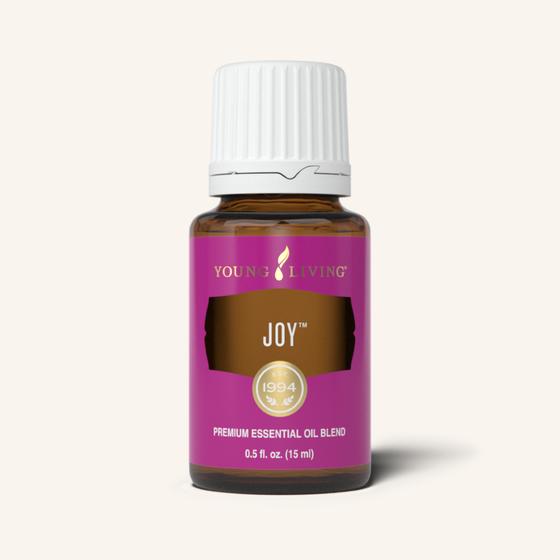 Joy™ etherische olieblend van Young Living met een warm, bloemig en citrusachtig aroma voor aromatherapie en dagelijks gebruik.