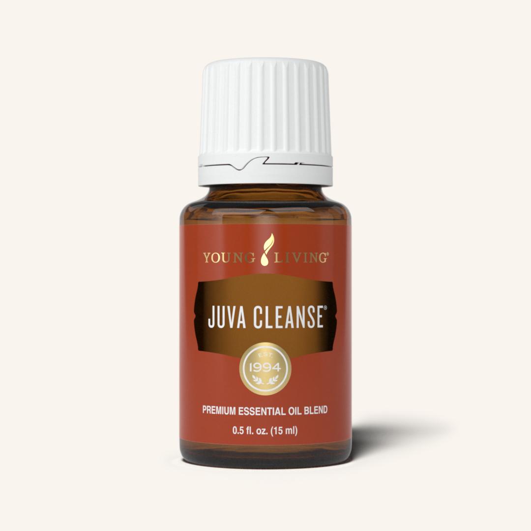 Juva Cleanse™ etherische olieblend van Young Living met een fris, kruidig en citrusachtig aroma voor aromatherapie en dagelijks gebruik.