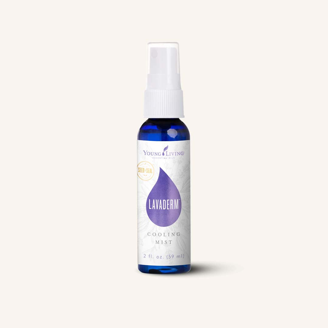 Young Living LavaDerm™ Cooling Mist met aloë vera, menthol en premium etherische oliën voor een verkoelende, hydraterende en verfrissende huid.