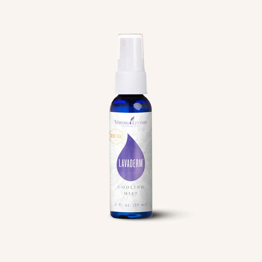 Young Living LavaDerm™ Cooling Mist met aloë vera, menthol en premium etherische oliën voor een verkoelende, hydraterende en verfrissende huid.