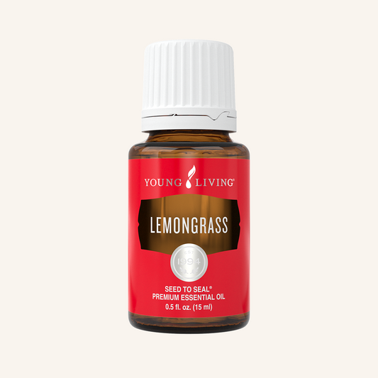 Young Living Lemongrass etherische olie, 100% pure essentiële olie van Cymbopogon flexuosus met een frisse, krachtige citrusgeur.