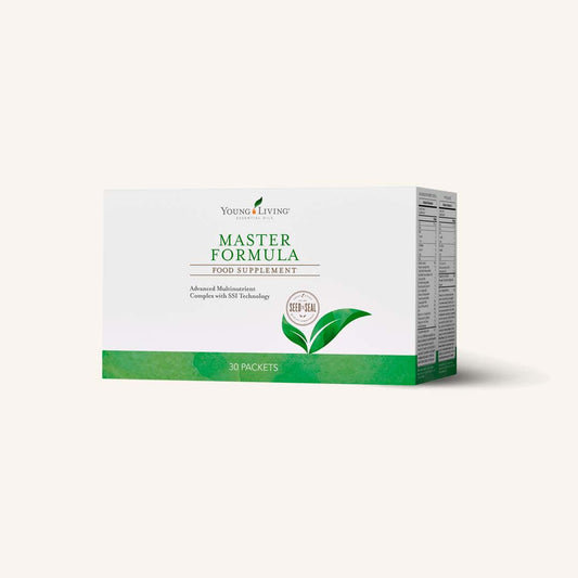 Young Living Master Formula® met 30 dagelijkse sachets, compleet multivitamine- en mineralenpakket met voedingsstoffen uit 55 natuurlijke bronnen.