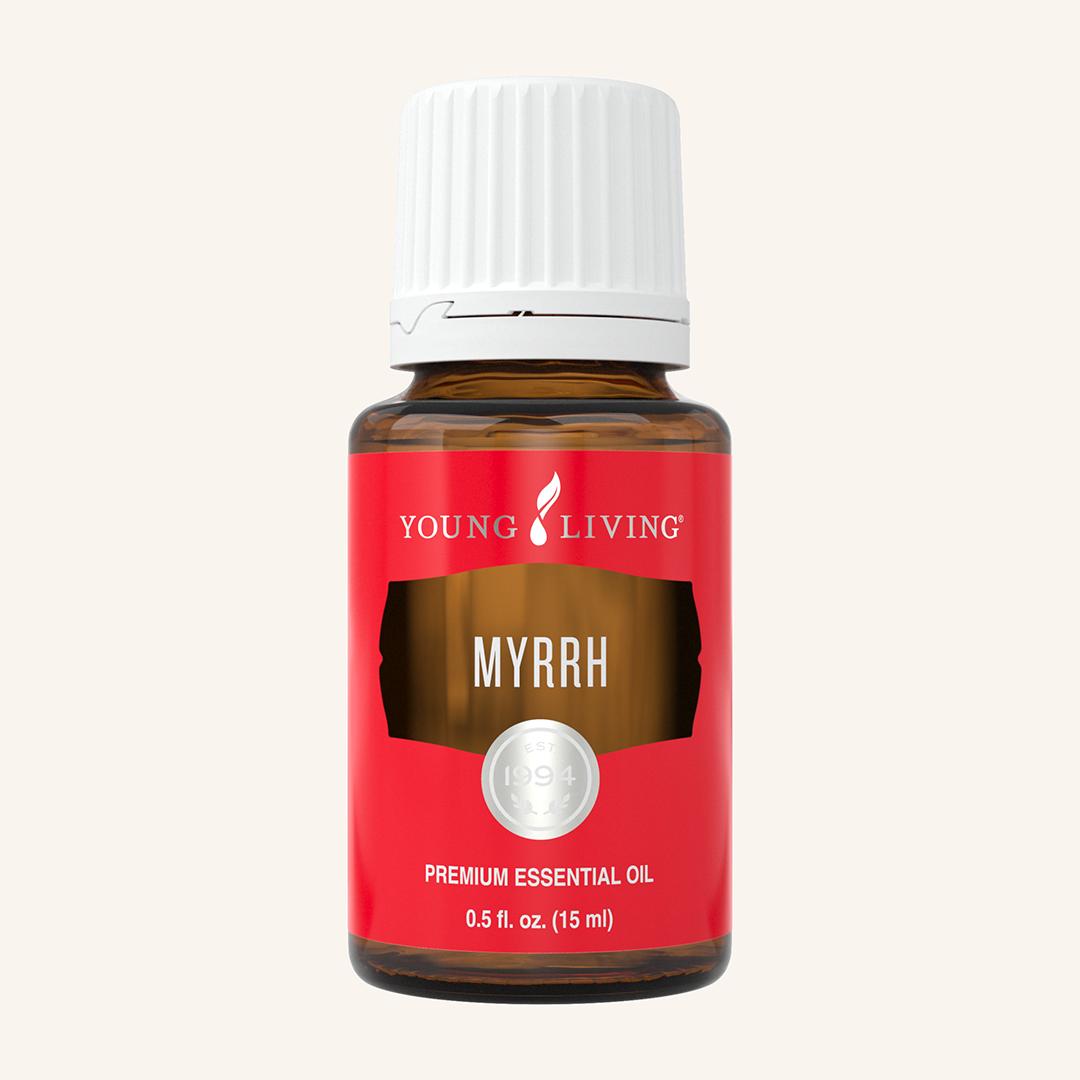 Young Living Myrrh etherische olie, 100% pure essentiële olie van Commiphora myrrha met een warm, harsachtig en houtachtig aroma.