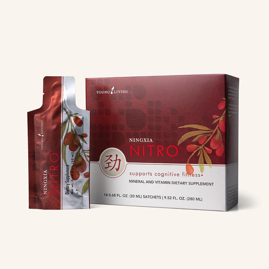 Young Living NingXia Nitro® met 14 drinkampullen van 20 ml, voedingssupplement met NingXia Red®, aminozuren, groene thee-extract en vitamine B12.