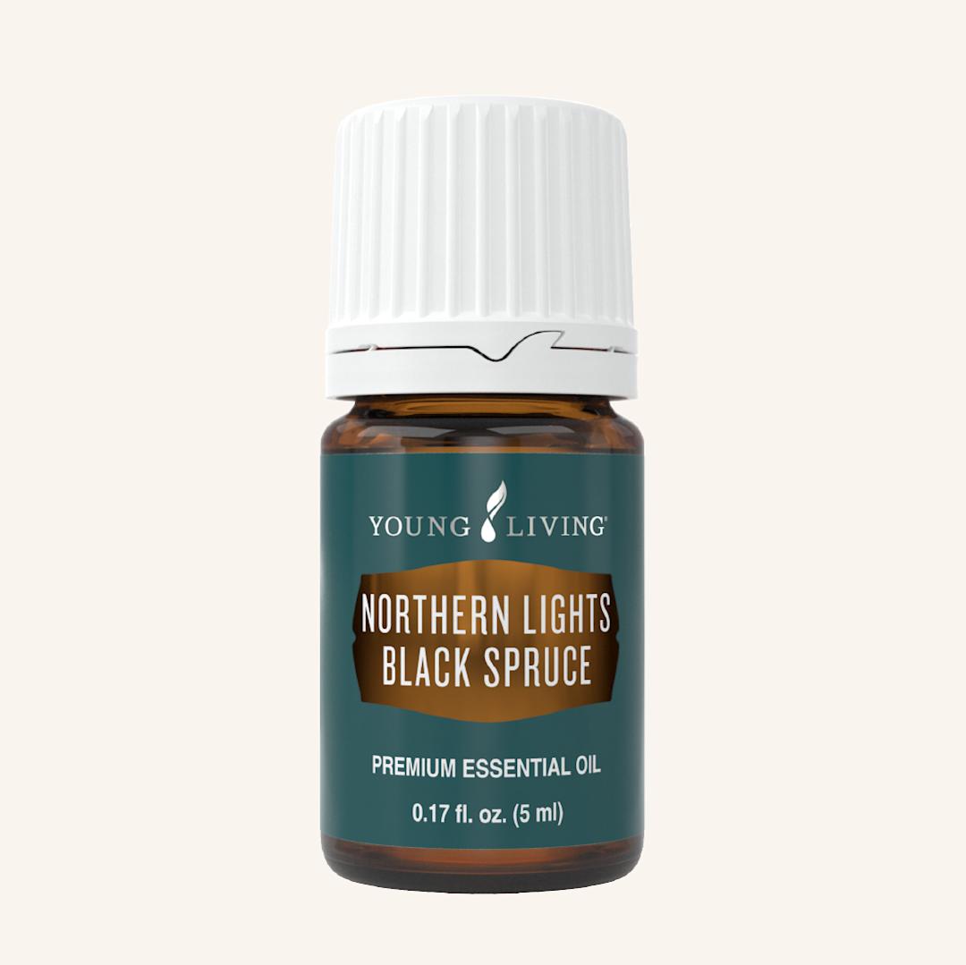 Young Living Northern Lights Black Spruce etherische olie, 100% pure essentiële olie van Picea mariana met een frisse, houtachtige en harsachtige bosgeur.