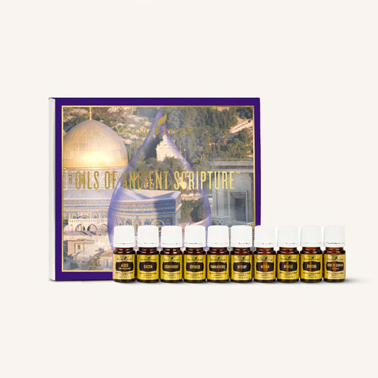 Young Living Oils of Ancient Scripture™ Collectie met tien etherische oliën geïnspireerd door planten en harsen uit de Bijbel.