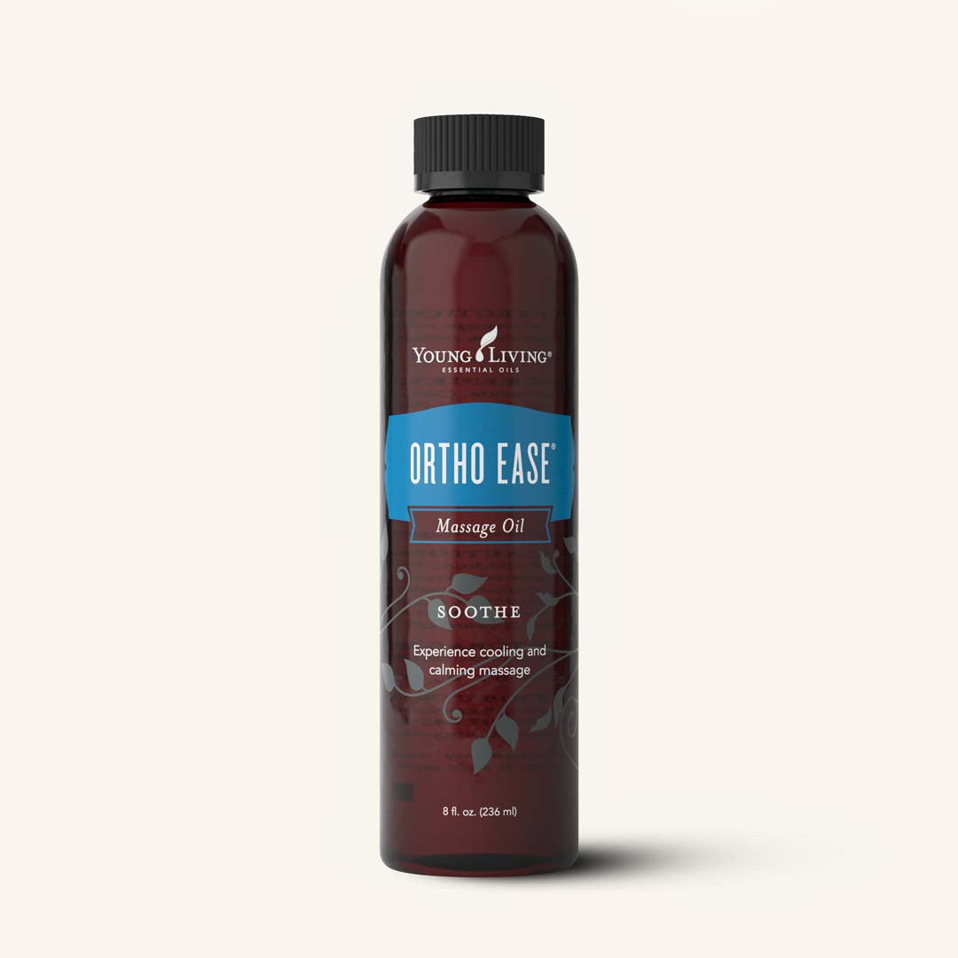 Young Living Ortho Ease® Massage Oil met premium etherische oliën voor een verwarmende en verkoelende massage-ervaring.