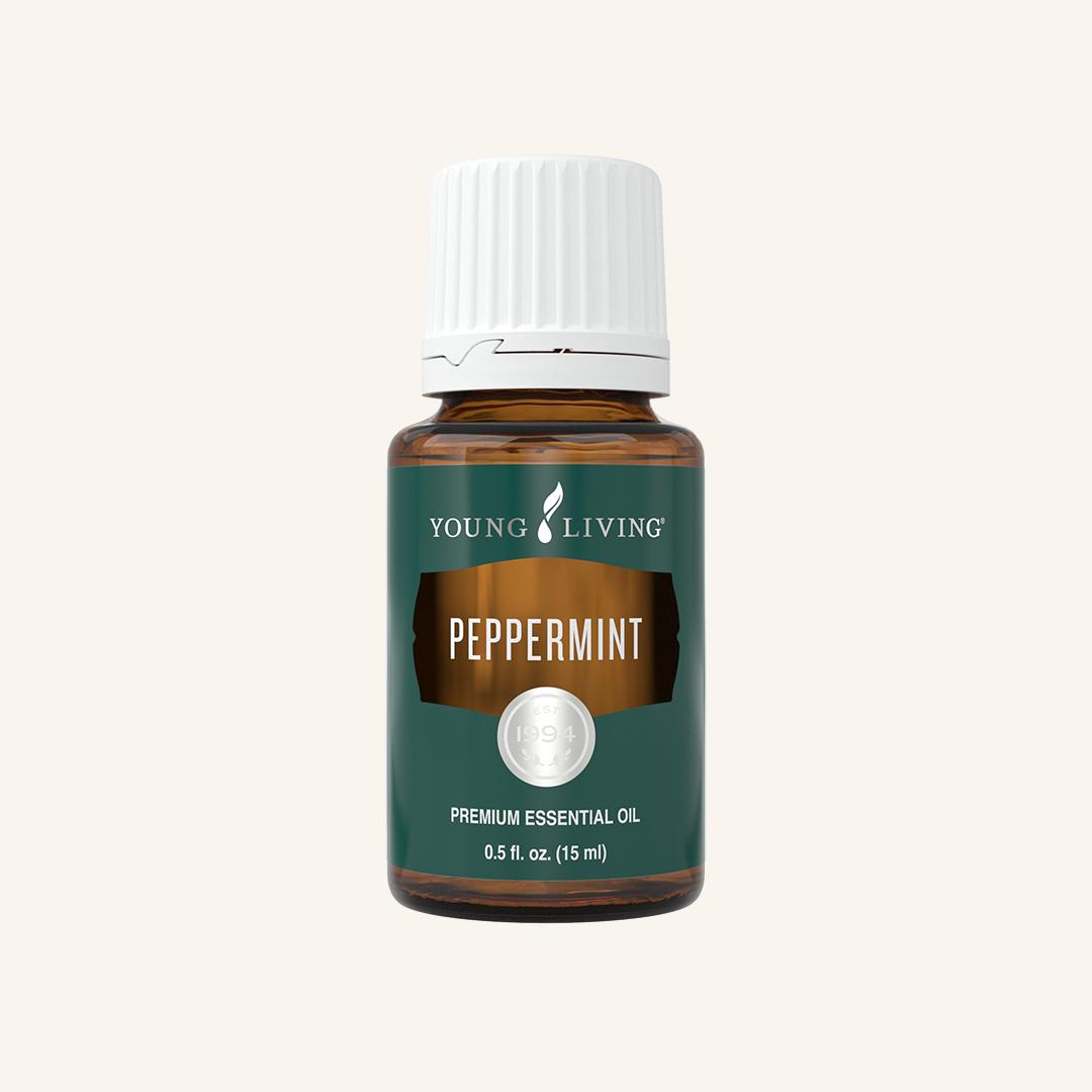 Young Living Peppermint etherische olie van Mentha piperita met een fris, krachtig en verkoelend aroma voor aromatherapie.
