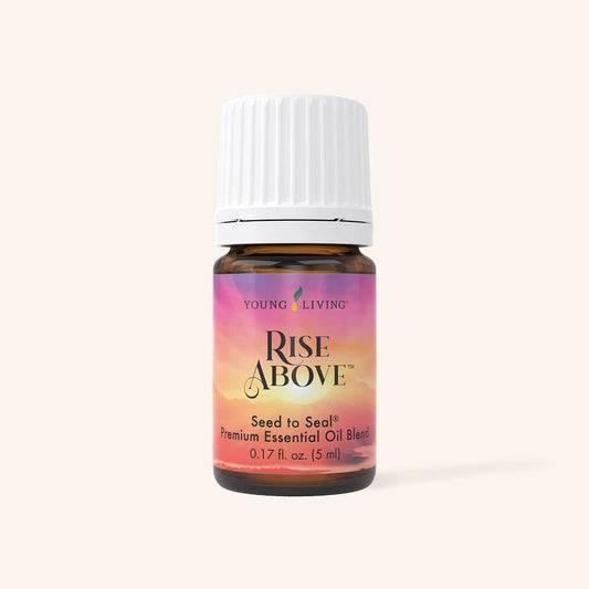 Young Living Rise Above™ etherische olieblend met Sacred Frankincense™, Royal Hawaiian Sandalwood™, Northern Lights Black Spruce, Bergamot en Jasmine voor aromatherapie.
