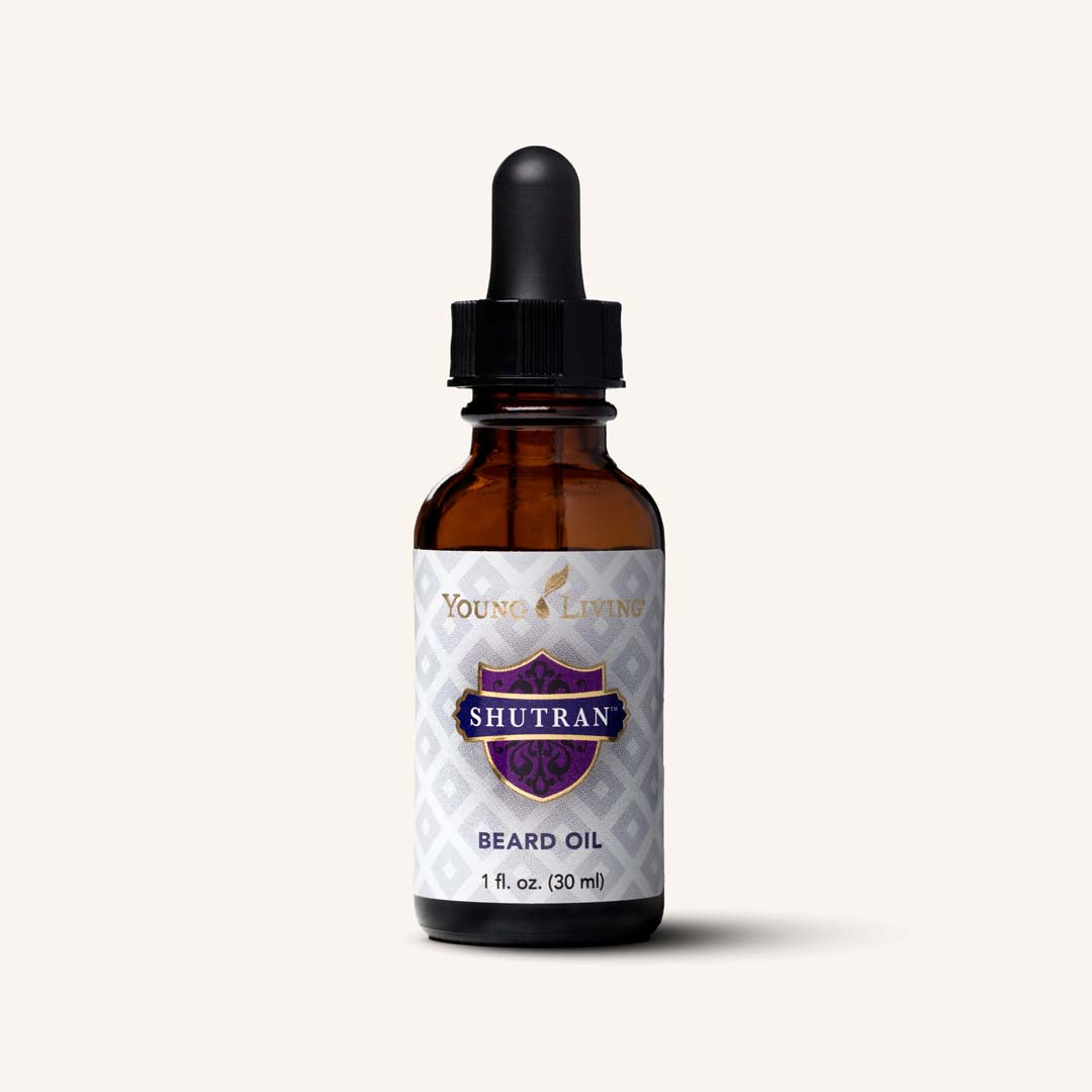 Young Living Shutran® Beard Oil, natuurlijke baardolie met abrikozenpitolie, gojibessenzaadolie en de Shutran® etherische oliemelange voor een zachte, verzorgde baard.