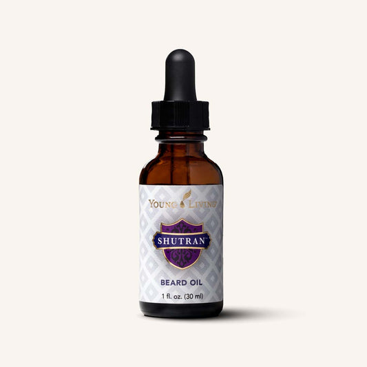 Young Living Shutran® Beard Oil, natuurlijke baardolie met abrikozenpitolie, gojibessenzaadolie en de Shutran® etherische oliemelange voor een zachte, verzorgde baard.
