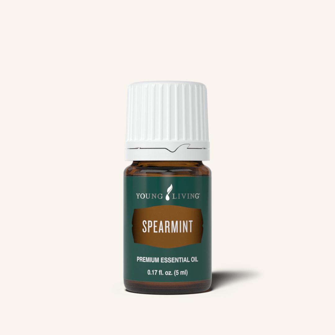 Young Living Spearmint etherische olie van Mentha spicata met een fris, zoet en verkwikkend aroma voor aromatherapie.