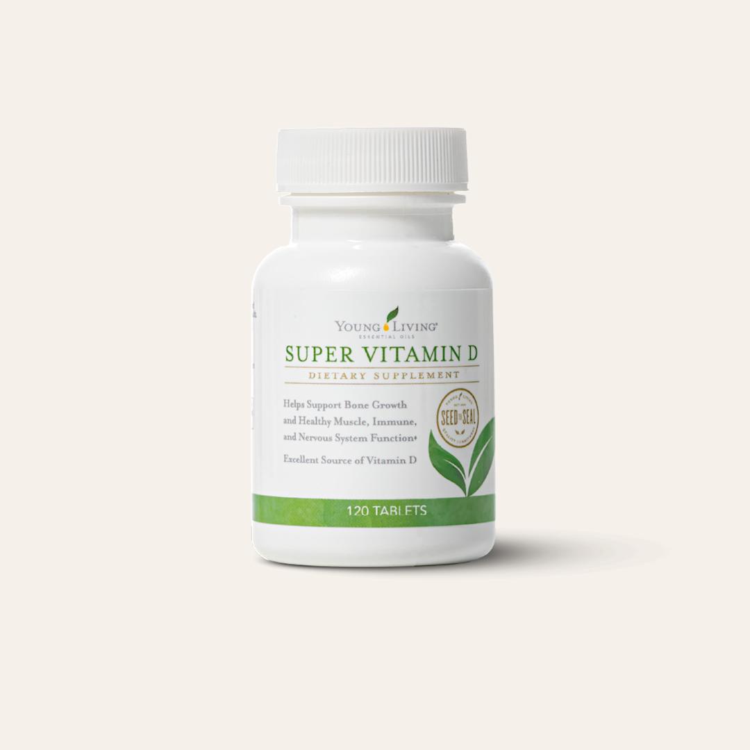 Young Living Super Vitamin D™ met 120 vegetarische capsules, vitamine D3-supplement met extra vierge olijfolie.