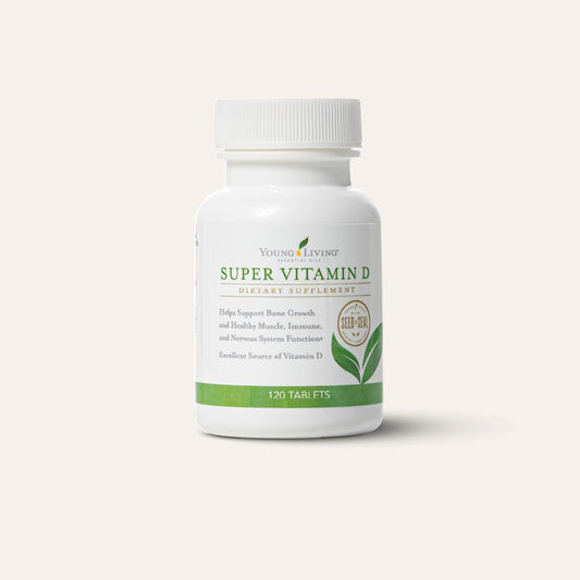 Young Living Super Vitamin D™ met 120 vegetarische capsules, vitamine D3-supplement met extra vierge olijfolie.
